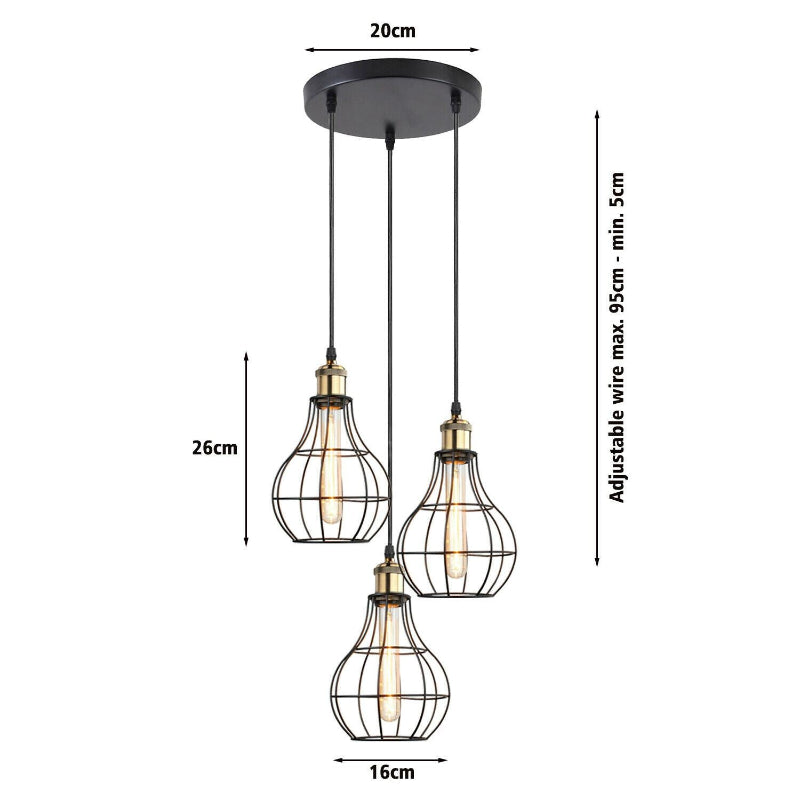 Neue Vintage Industrielle Kronleuchter Deckenpendelleuchte Metallvase Käfig Lampenschirm Innenleuchte
