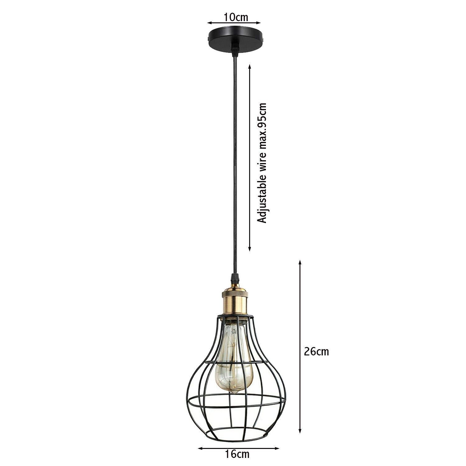 Neue Vintage Industrielle Kronleuchter Deckenpendelleuchte Metallvase Käfig Lampenschirm Innenleuchte