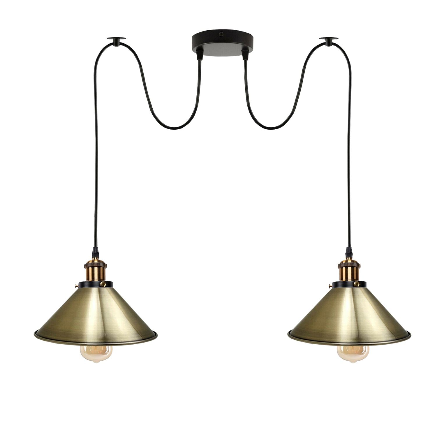 2-Wege-Retro-industrielle Decke Kabel E27 Hängelampe Pendelleuchte