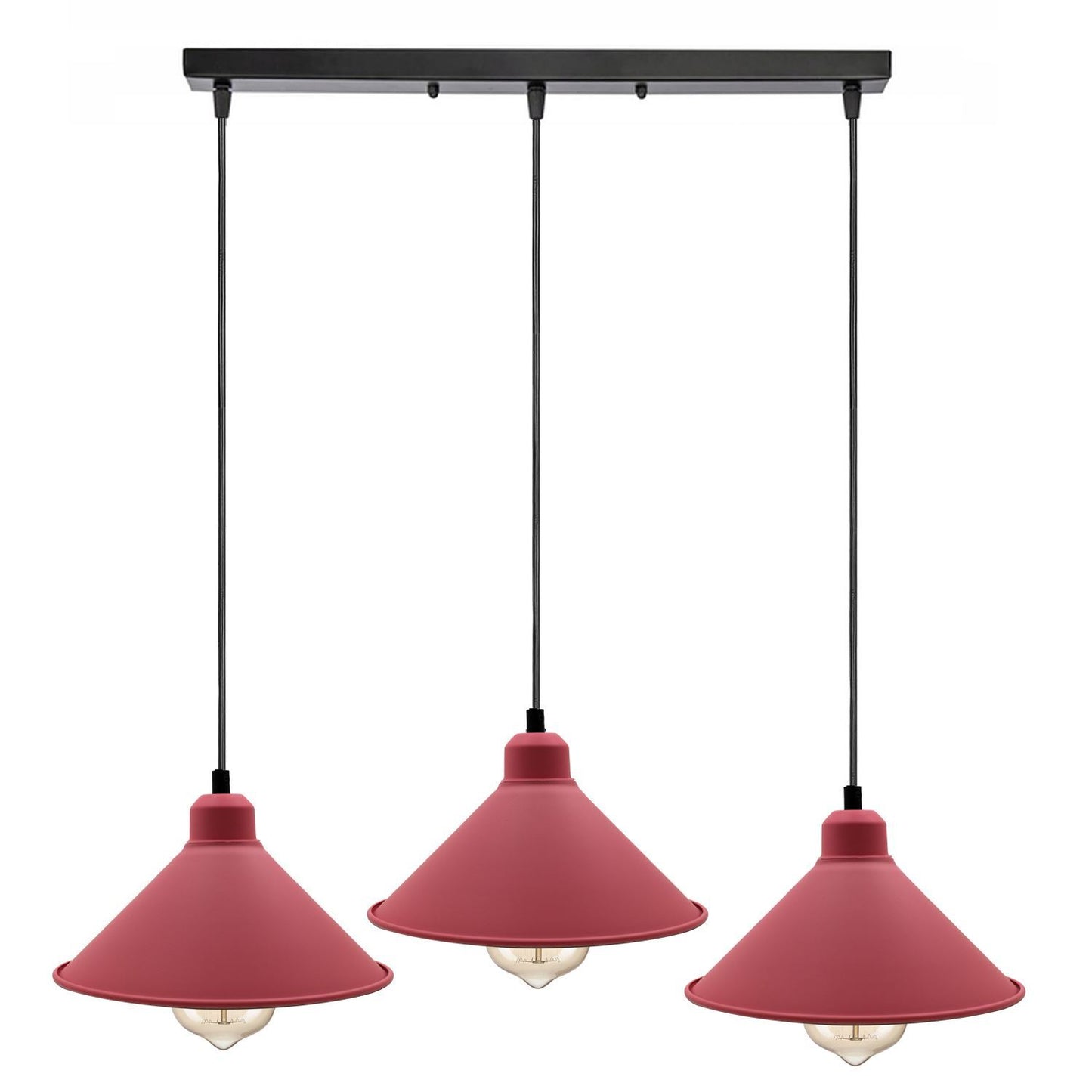 Retro industrielle hängende Kronleuchter-Decken-Kegel-Schatten rosa Farbe Vintage-Metallpendelleuchte