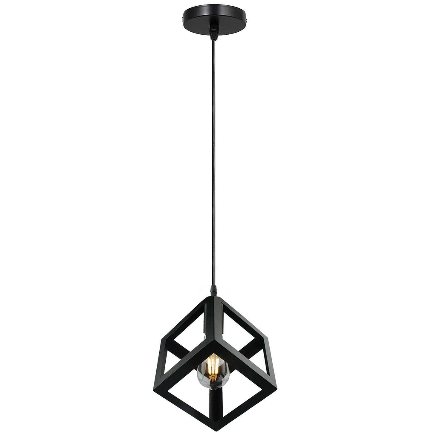 Industrielle Vintage 1/3 Light Black Square Cluster Pendelleuchte