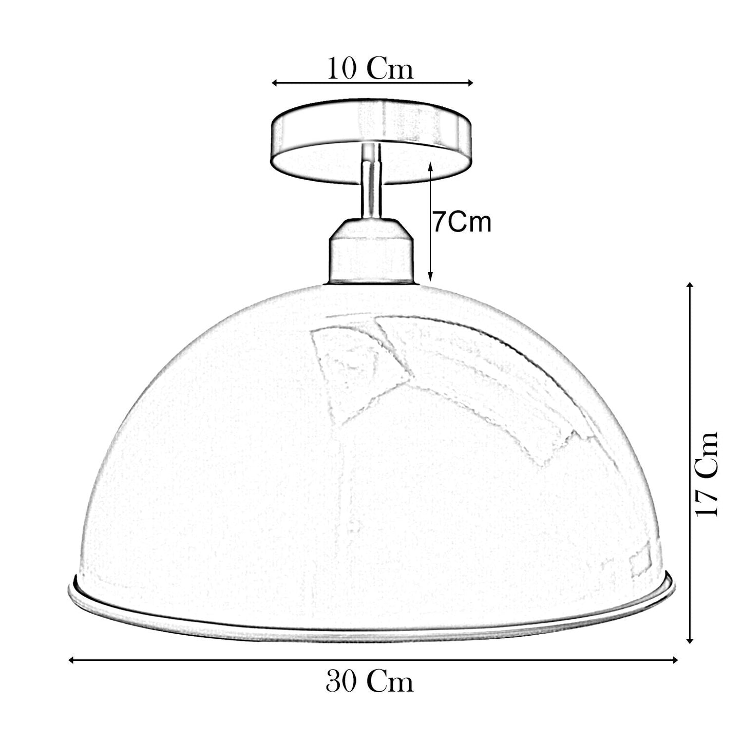 Industrieller Retro-Vintage-Stil Dome Shade Deckenleuchte