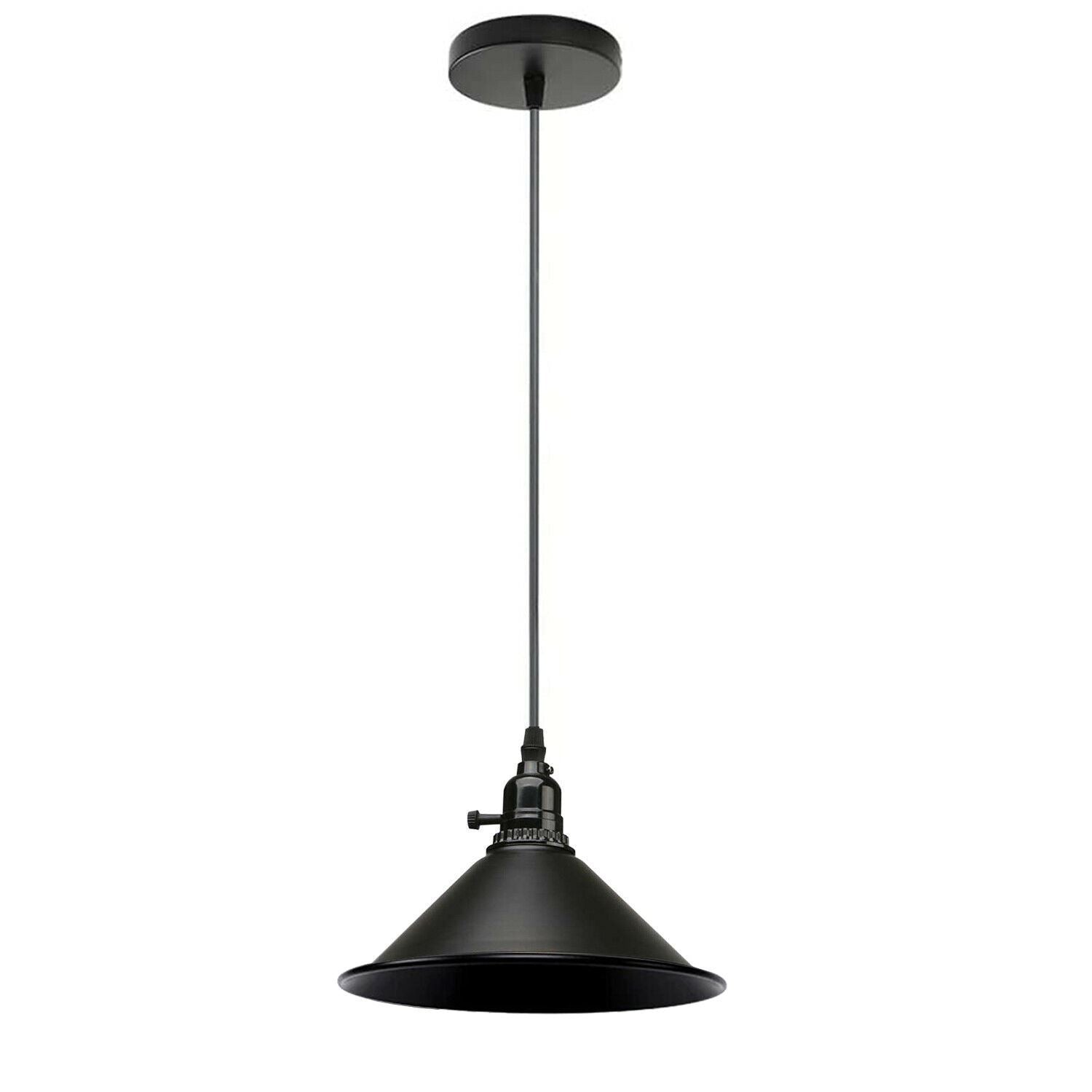 Vintage Industrie 3-Wege Deckenpendelleuchte Metall Retro Loft Hang Lampenschirm