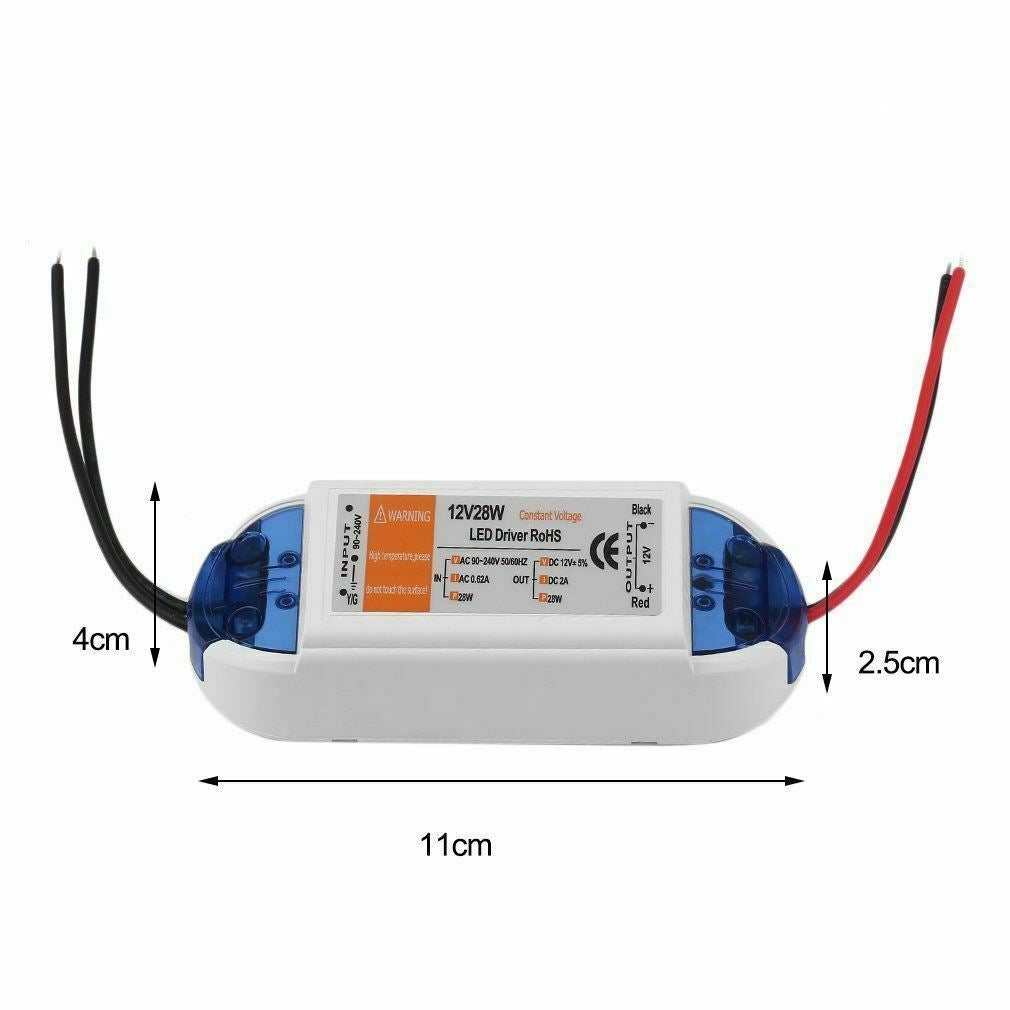 Neuer DC 12V LED Treiber Blau und Orange 18W / 28W / 48W / 72W / 100W Netzteil Treibertransformator