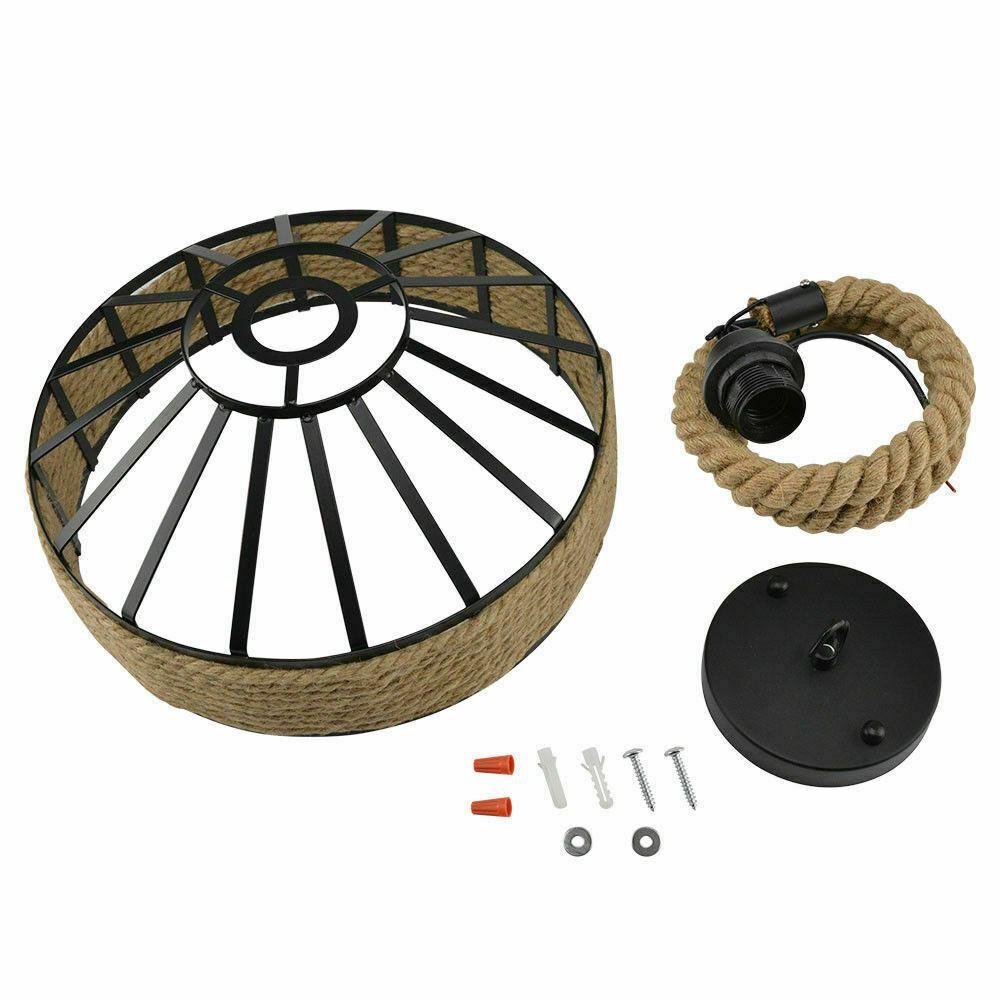 Retro Industrial Vintage Loft Hanfseil Pendelleuchte Deckenlampe