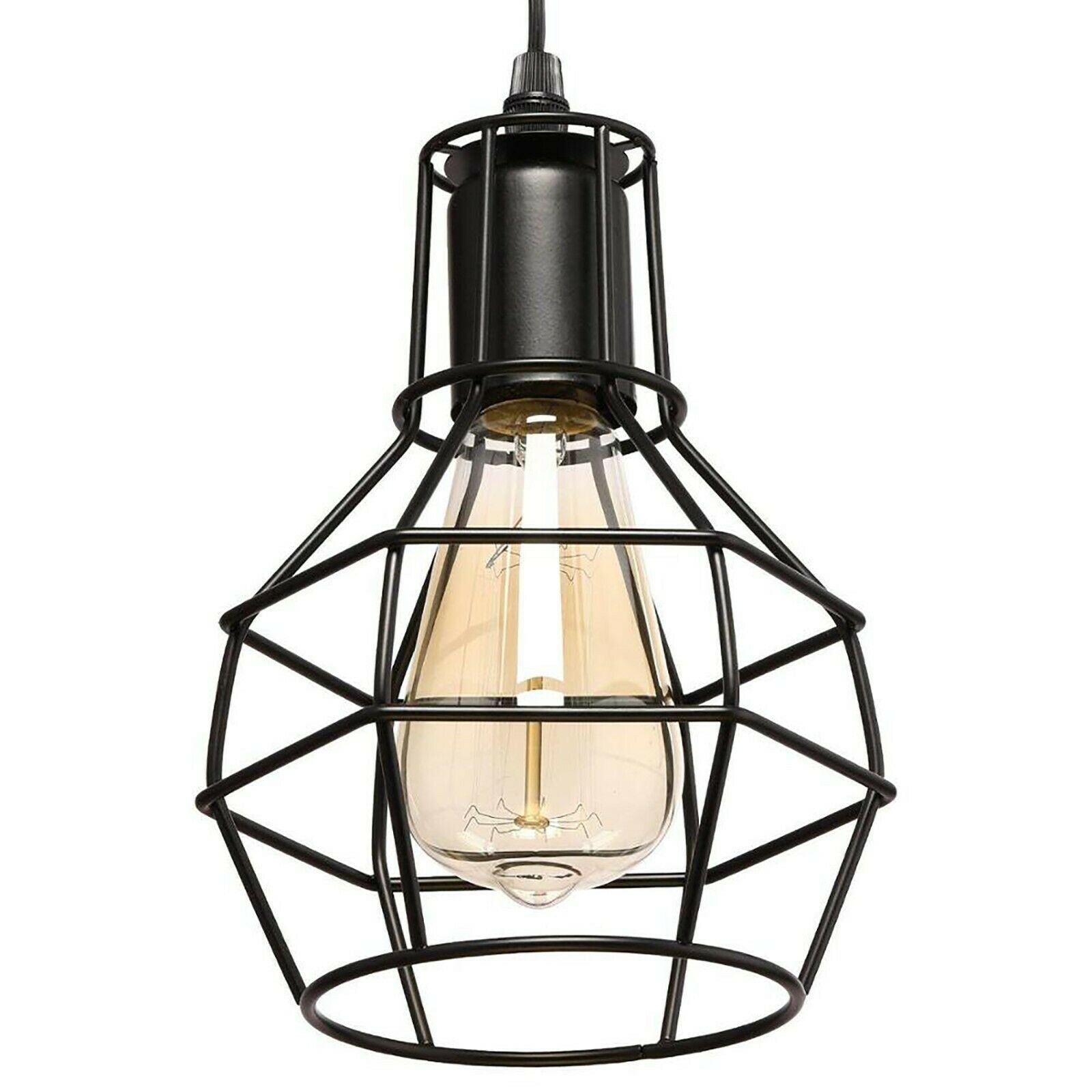 Retro Industrial Black Metal Nest Cage Decke 8-Wege-Anhänger Hängeleuchte Kronleuchter Innenbeleuchtung für Bar, Schlafzimmer, Esszimmer, Wohnzimmer