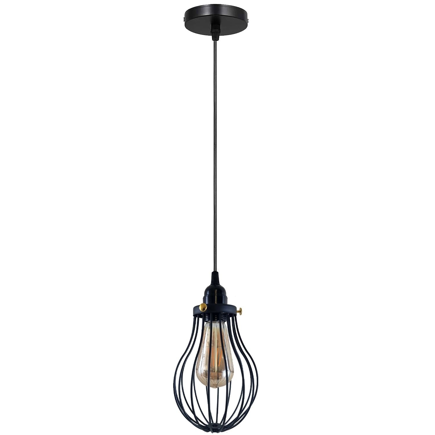 Retro Industrieller Schwarzer Indoor Hängende Verstellbare Pendelleuchte Große Vase Käfig Deckenleuchter