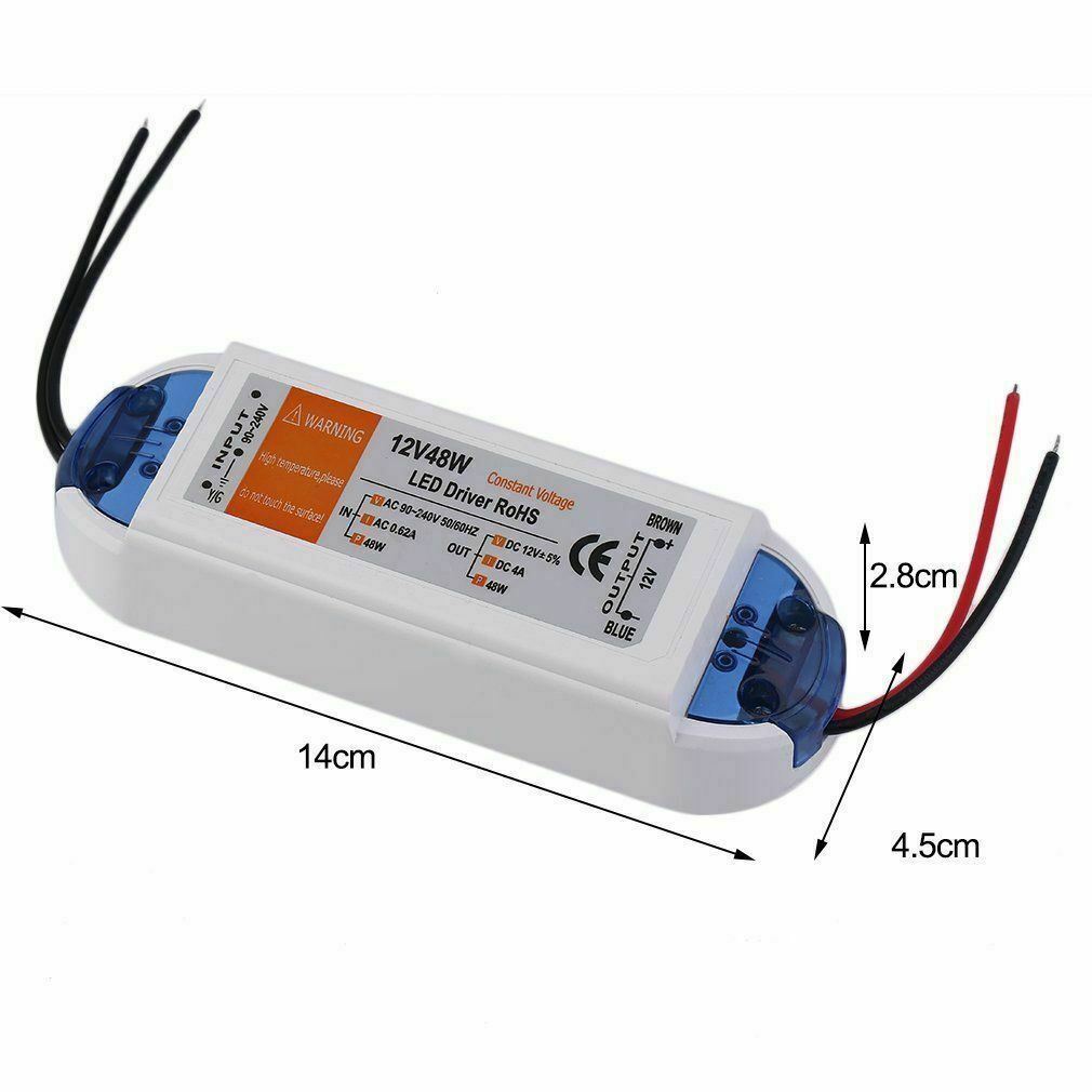 Neuer DC 12V LED Treiber Blau und Orange 18W / 28W / 48W / 72W / 100W Netzteil Treibertransformator