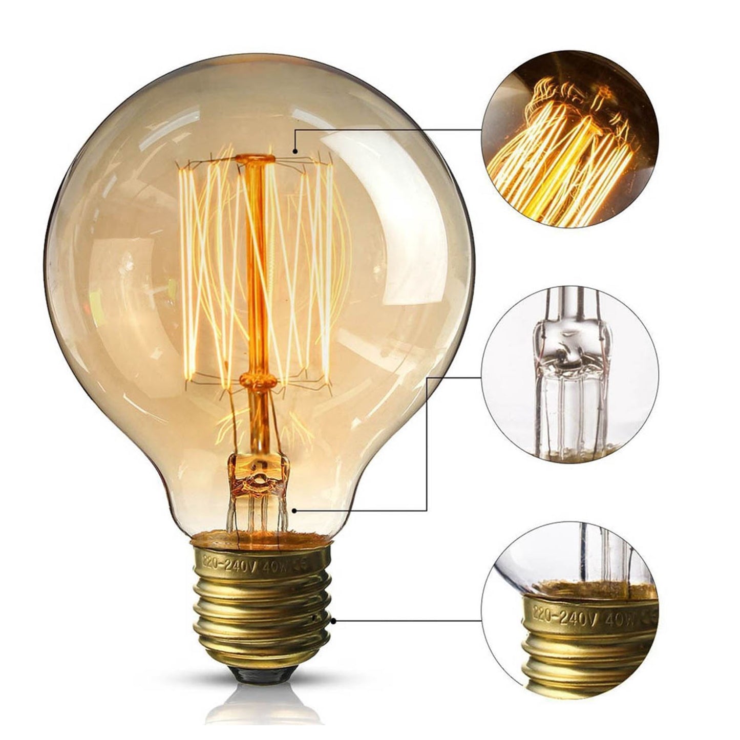 Vintage Industrial Filament Eichhörnchenkäfig Antik-Stil Edison GlühbirneS