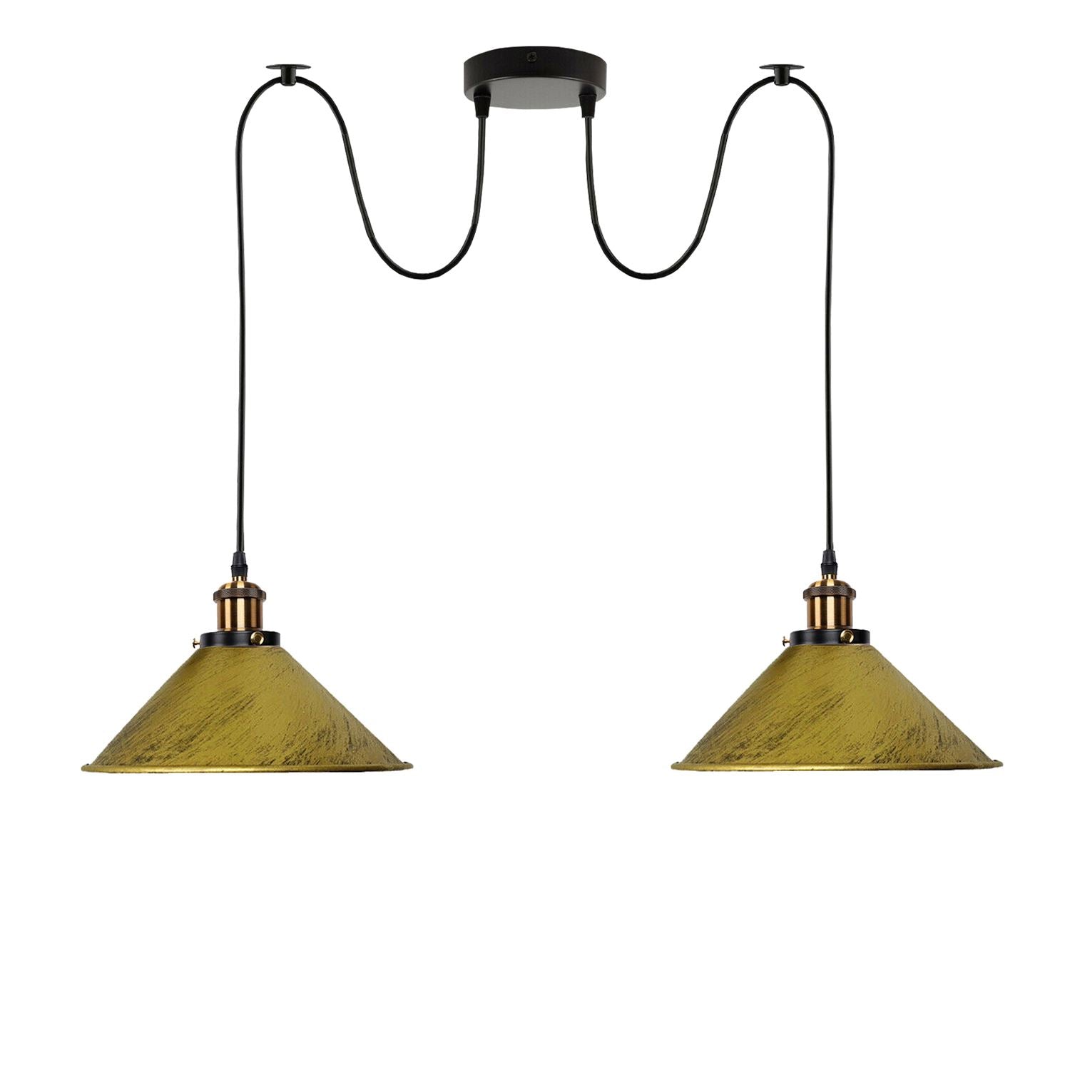 2-Wege-Retro-industrielle Decke Kabel E27 Hängelampe Pendelleuchte