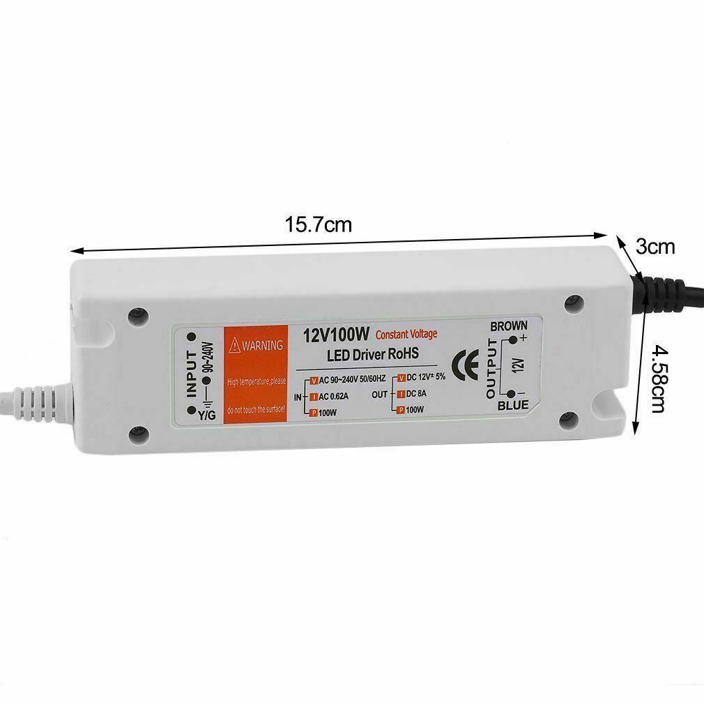 Neuer DC 12V LED Treiber Blau und Orange 18W / 28W / 48W / 72W / 100W Netzteil Treibertransformator