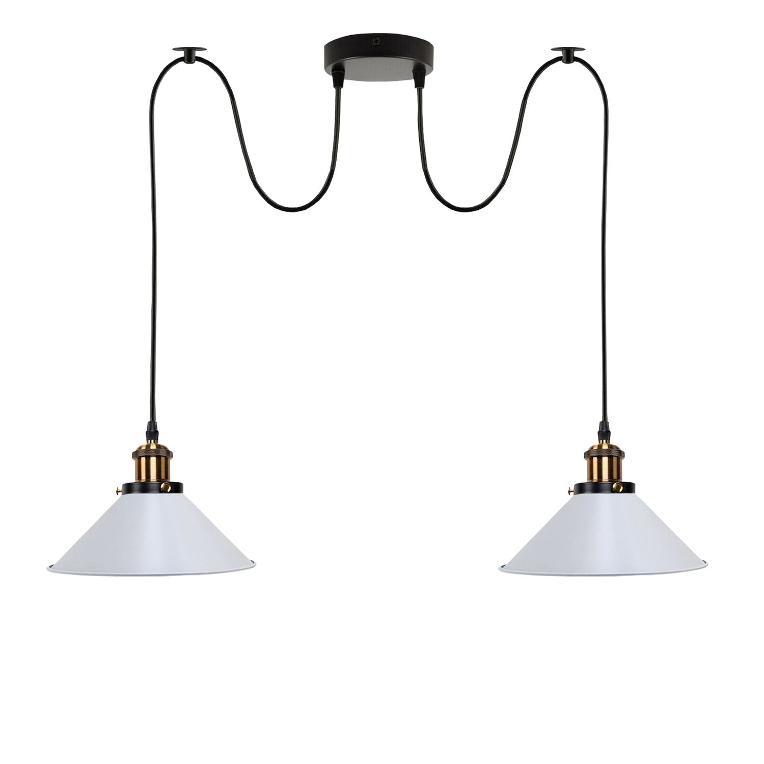 2-Wege-Retro-industrielle Decke Kabel E27 Hängelampe Pendelleuchte