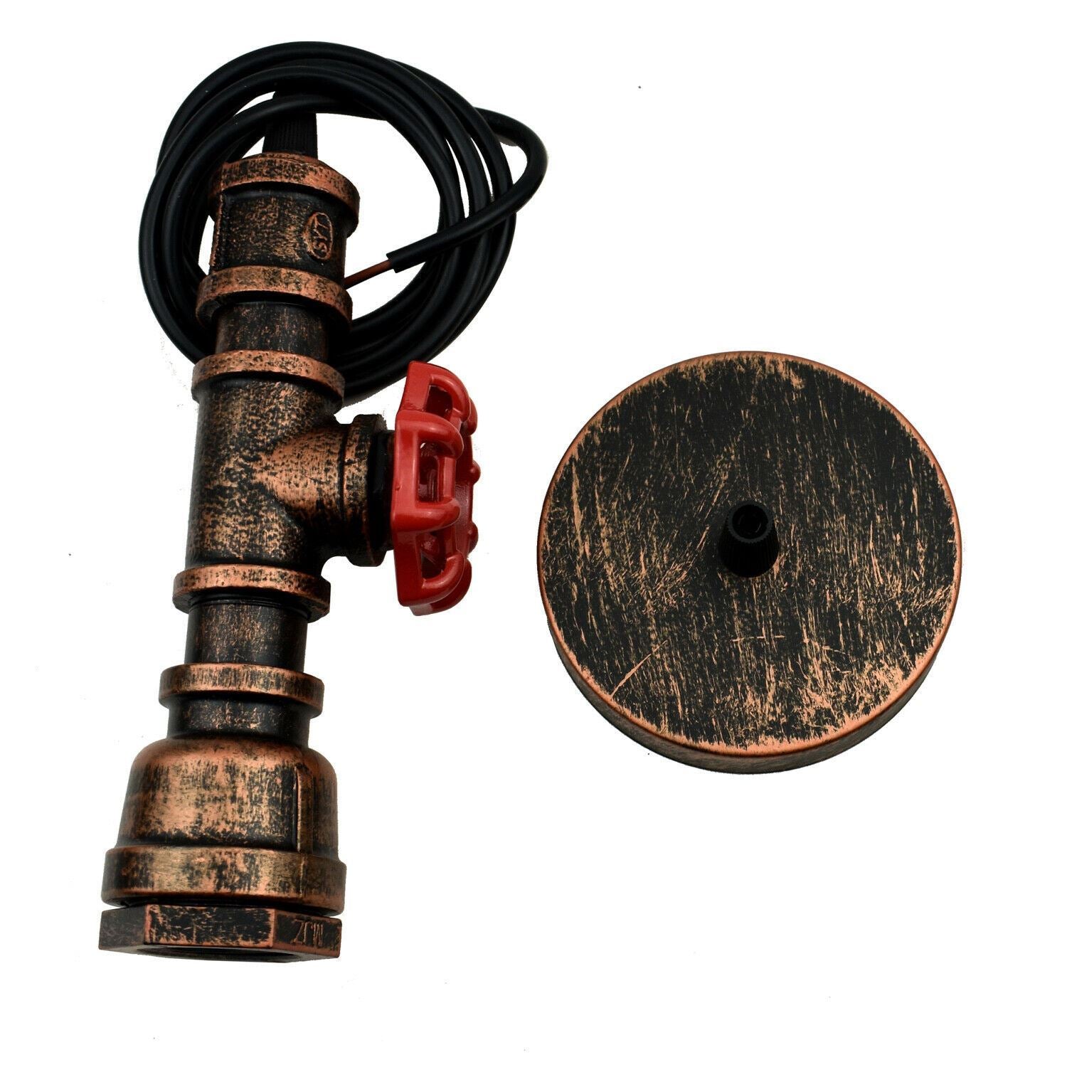 Rustikale rote Pendelleuchte Steampunk Rohrleuchte Ballonkäfiglampe hängende Innenleuchte für Küche, Wohnzimmer