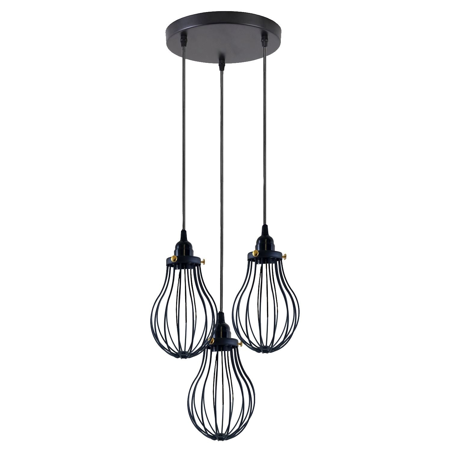 Retro Industrieller Schwarzer Indoor Hängende Verstellbare Pendelleuchte Große Vase Käfig Deckenleuchter