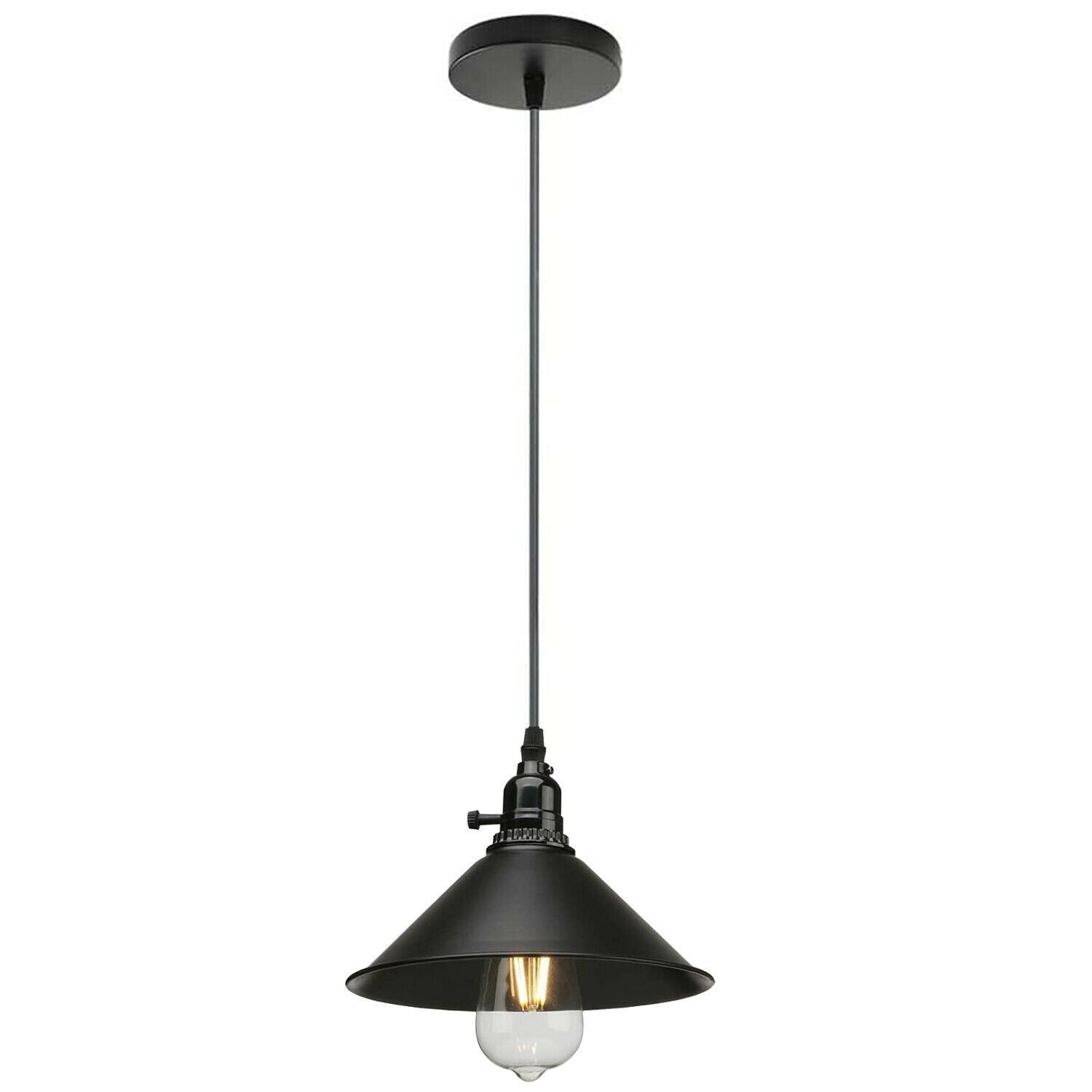 Vintage Industrie 3-Wege Deckenpendelleuchte Metall Retro Loft Hang Lampenschirm