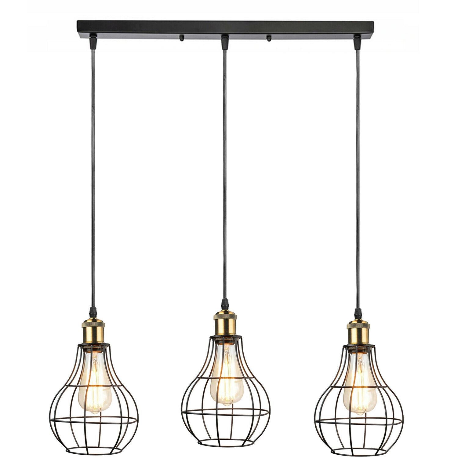 Neue Vintage Industrielle Kronleuchter Deckenpendelleuchte Metallvase Käfig Lampenschirm Innenleuchte