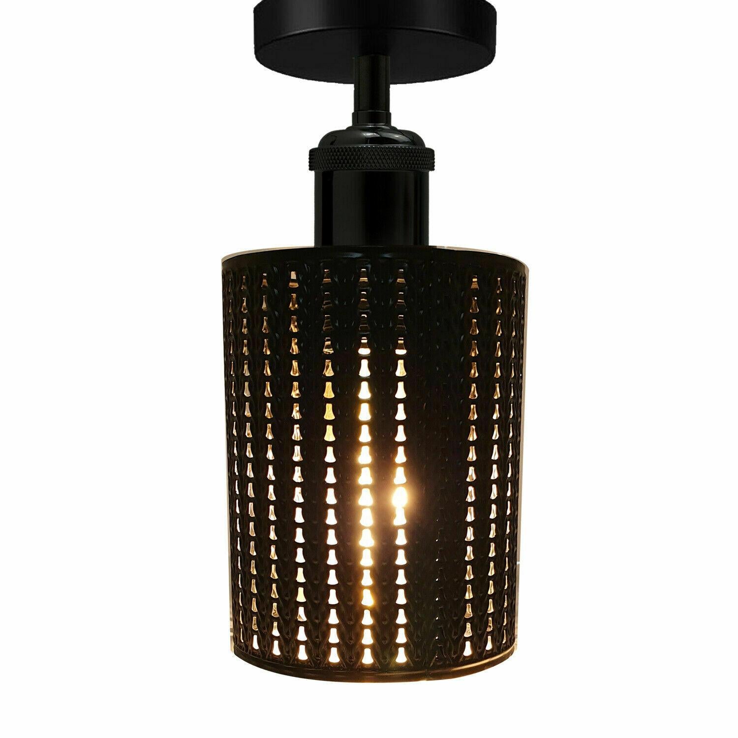 Industrial Vintage Retro schwarz E27 Deckenleuchte Retro Deckeneinbau Lampenschirmmontage