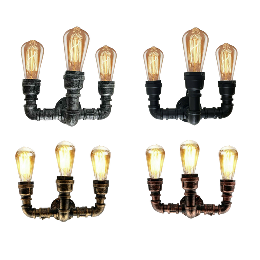 Wandleuchte innen Metall wasserohr Wandlampe