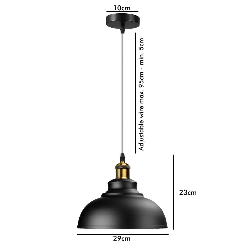 Schwarze Pendelleuchte aus Metall im zeitlosen Design