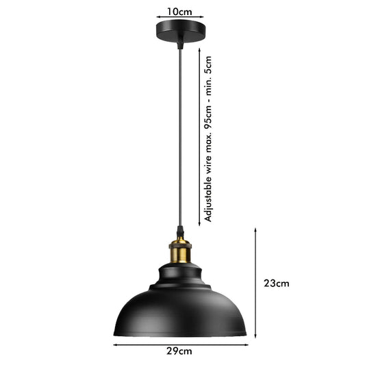 Schwarze Pendelleuchte aus Metall im zeitlosen Design