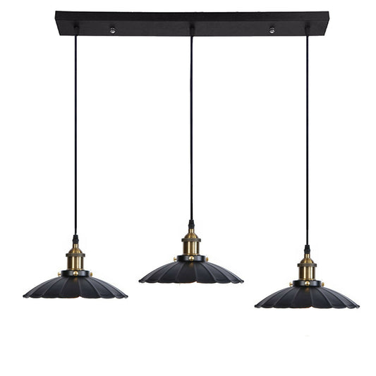 Schwarze Farbe  Hängelampe Retro pendelleuchte höhenverstellbar
 3 Scheinwerfer