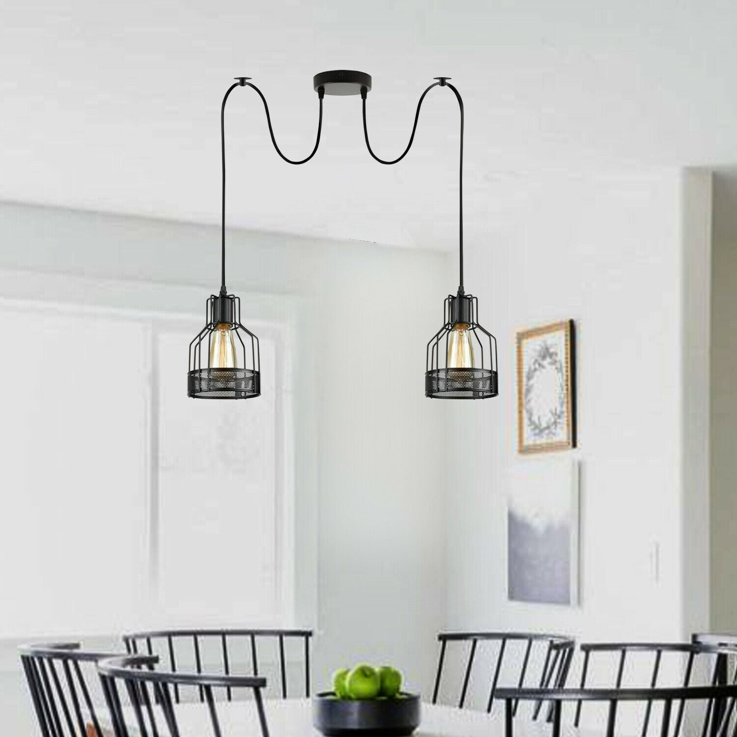 Spinnenlampe Pendelleuchte 2-flammig Schlafzimmer