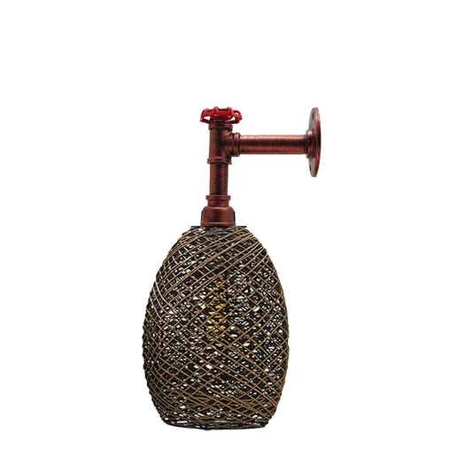 Rattan Pipe Wandlampenschirm Leuchten LEDSone DE-2