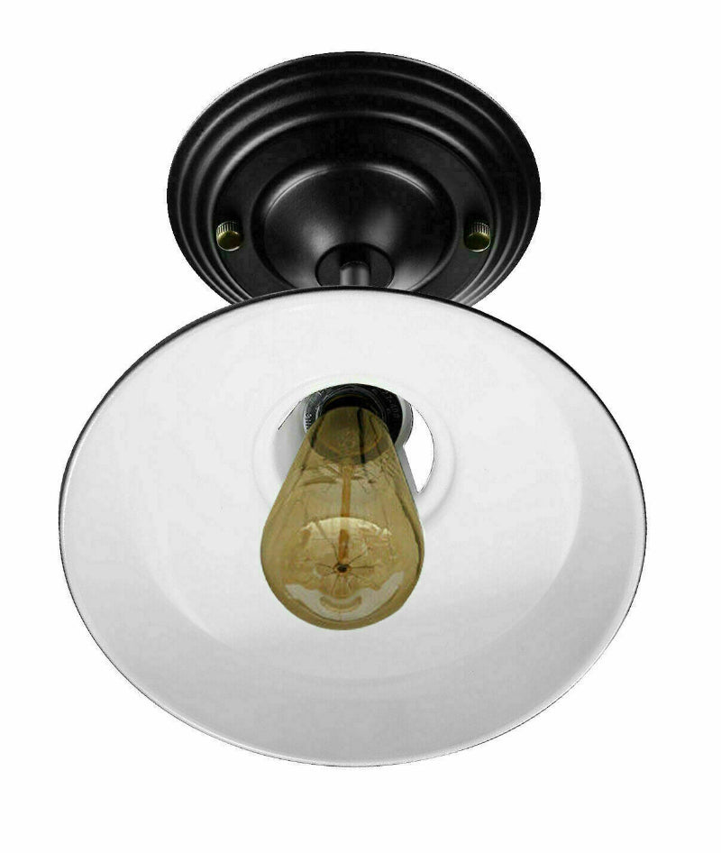 Runde Lampe für die Decke, stilvoll in Blau lackiert