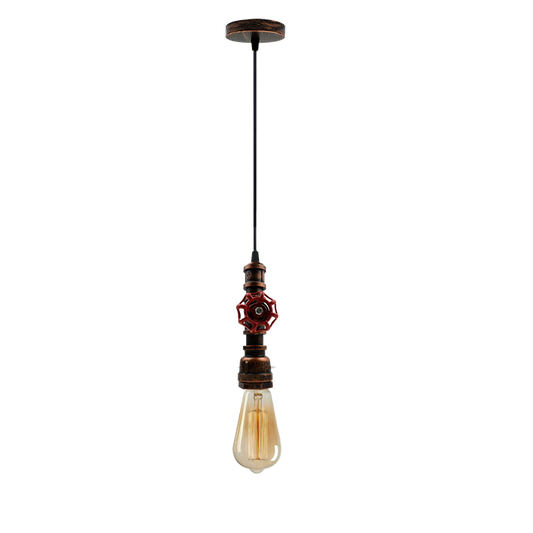 Vintage Industrial Pipe Type Moderne Deckenpendelleuchte Rustikal Rot LEDSone DE-1