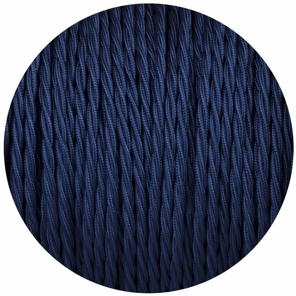 Textilkabel 2 Adrig Lampenkabel 0.75mm², Geflochten, Dunkelblau
