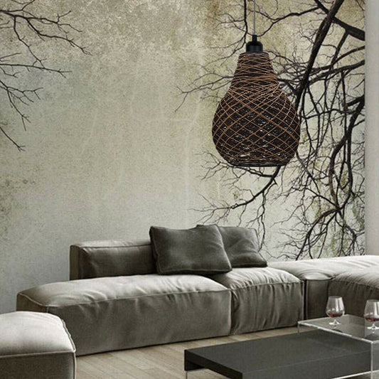 Gewebte Pendelleuchte Höhenverstellbares Kreatives Design Hängelampe Kronleuchter Anhänger