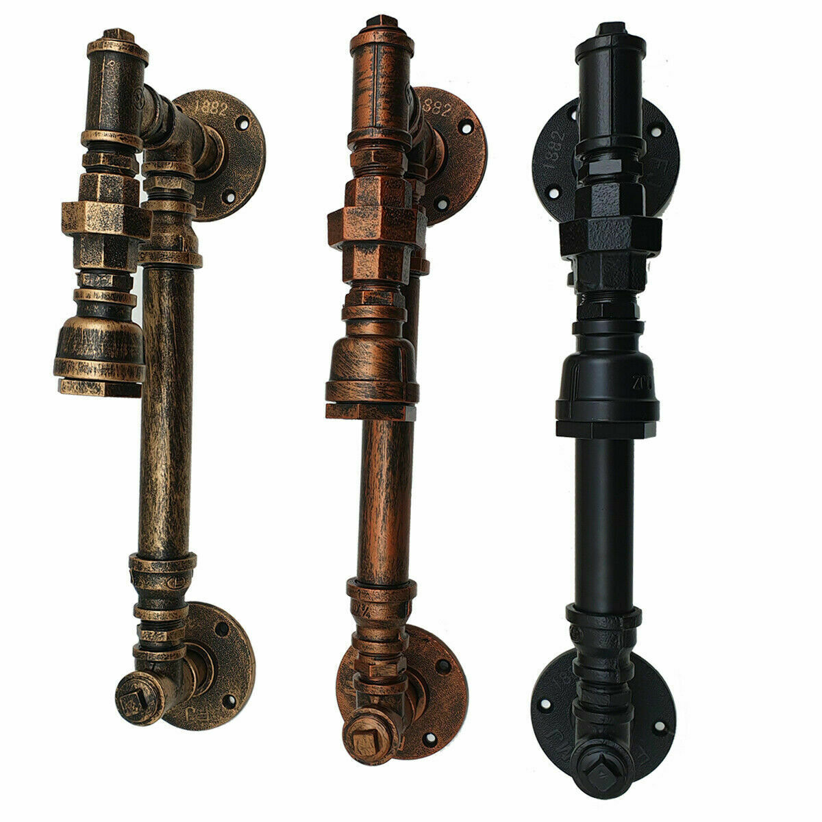 Moderne Vintage industrielle L-Form Rohrbeleuchtung mit E27 Schraubbirne LEDSone DE-16