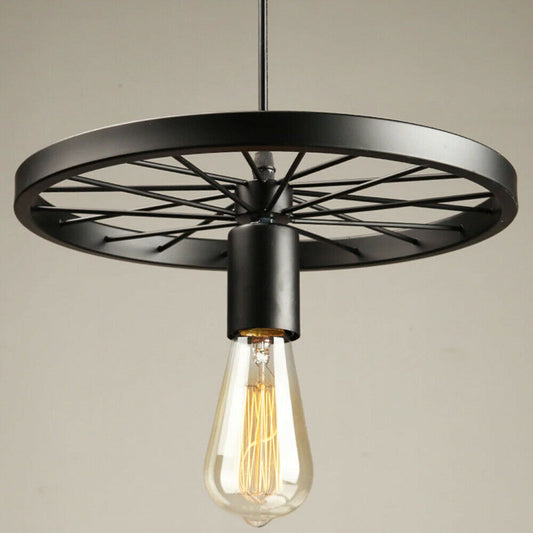 Moderne industrielle Retro Pendelleuchte Deckenleuchte Radleuchte für Schlafzimmer Cafe