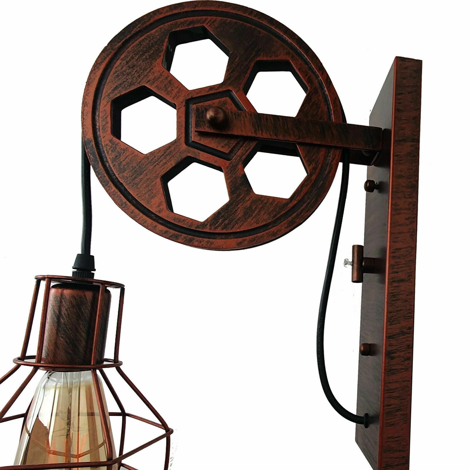 Wandleuchte Retro Rad Licht Rustikale Vintage Pipe Industrial Steampunk Beleuchtung