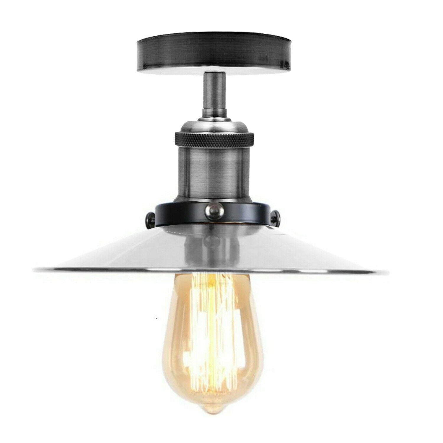 Stilvolle Vintage Industrie Deckenleuchte mit Pendelleuchte Schatten | Unterputzdesign