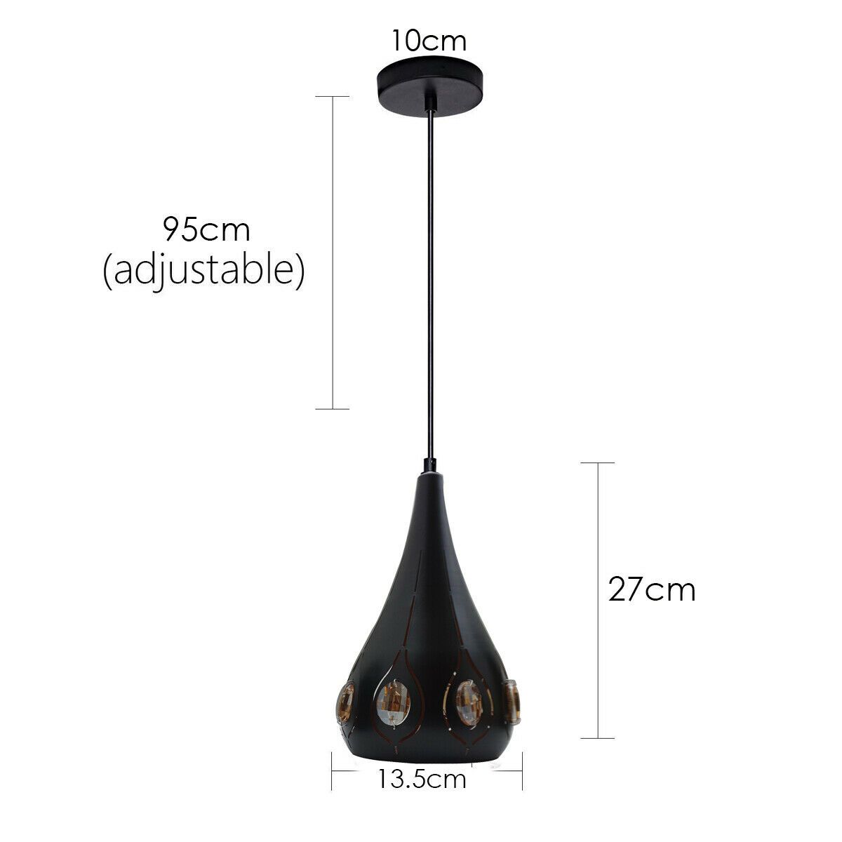 Vintage Industrie Deckenpendelleuchte Retro Loft Style Metall + Kristall Lampe