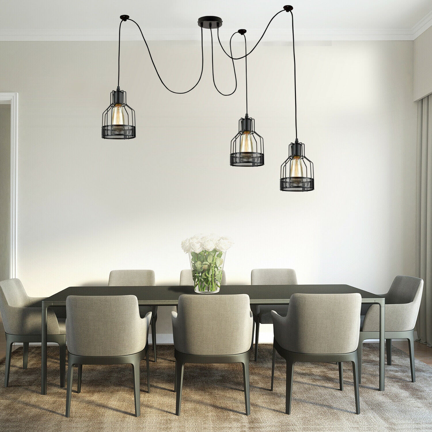 Spinnenlampe Pendelleuchte 2-flammig Schlafzimmer