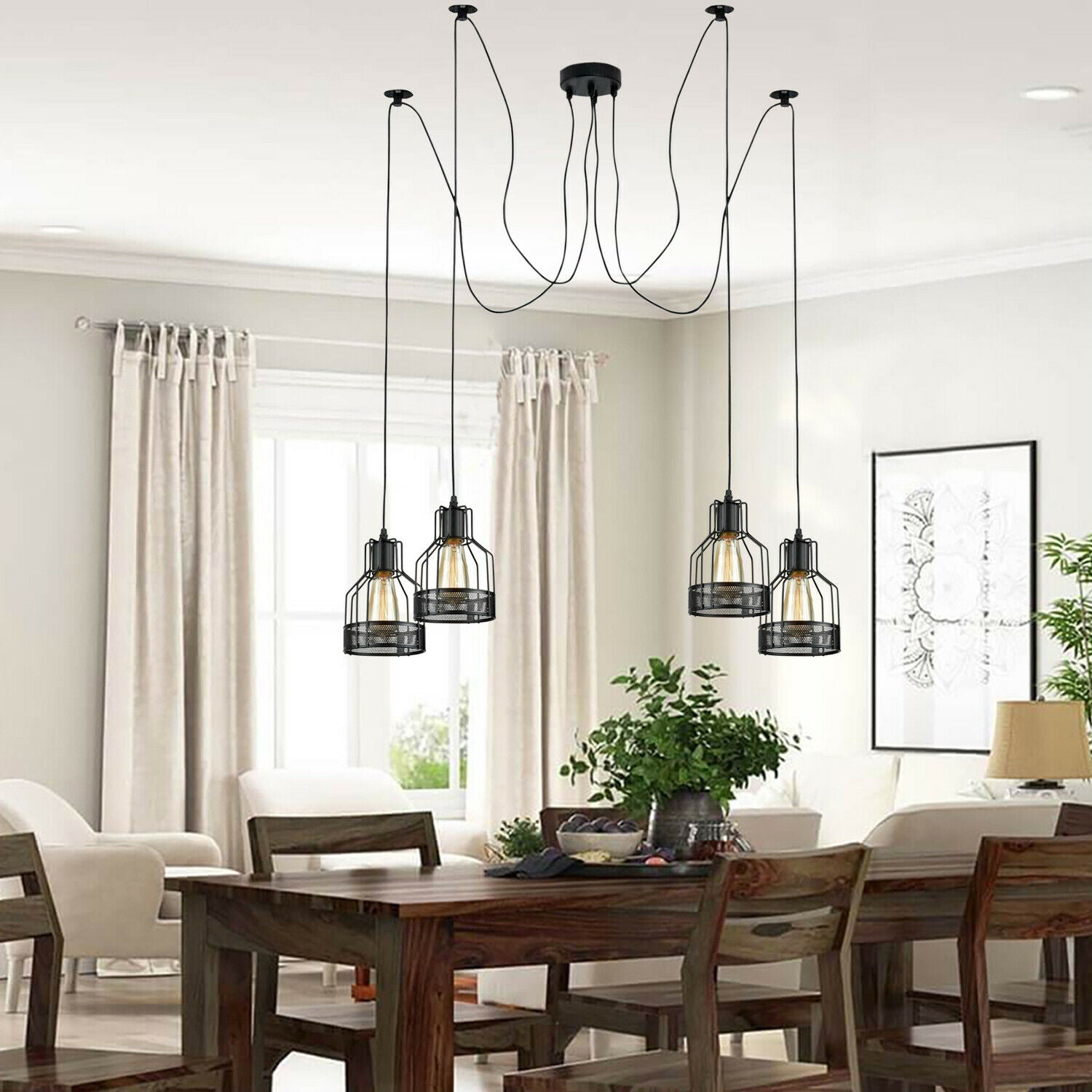 Spinnenlampe Pendelleuchte 2-flammig Schlafzimmer