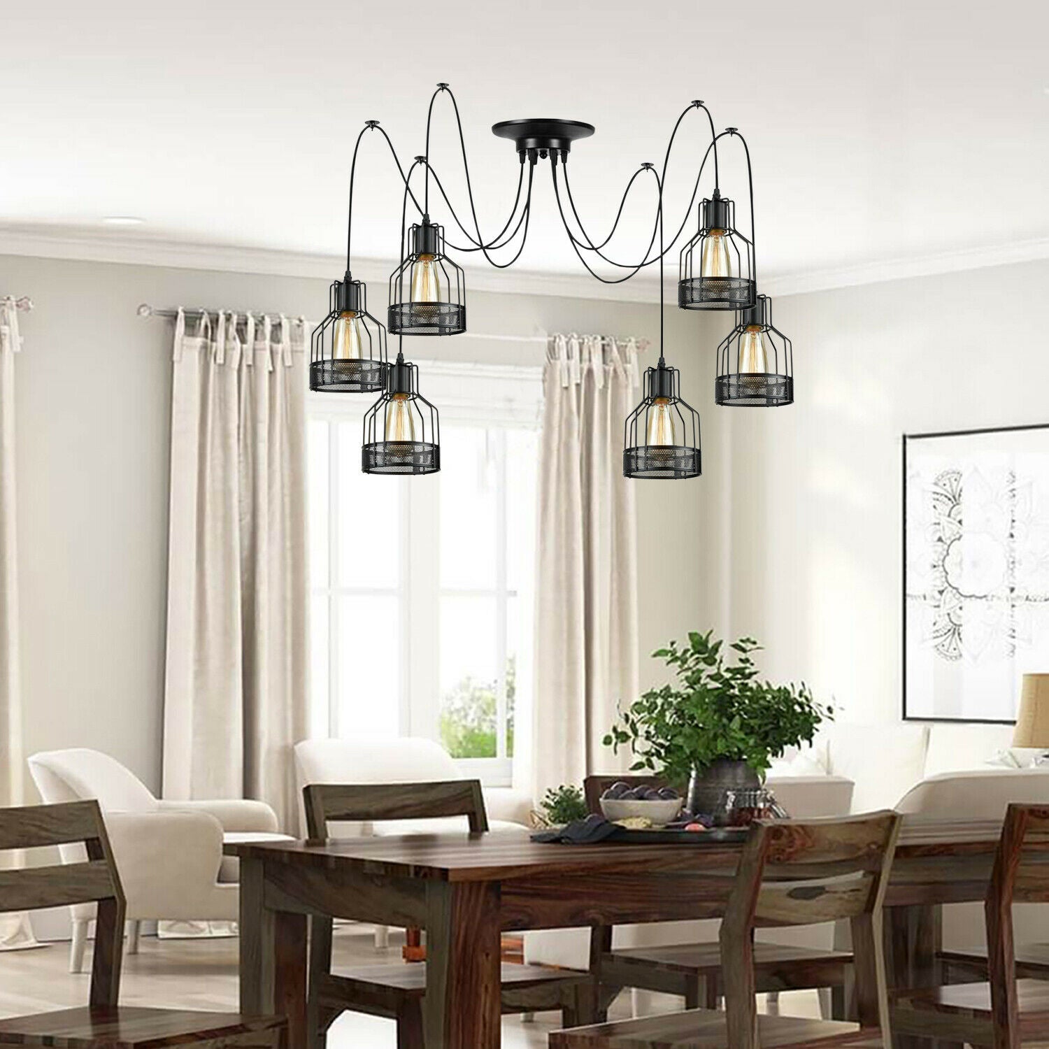 Spinnenlampe Pendelleuchte 2-flammig Schlafzimmer