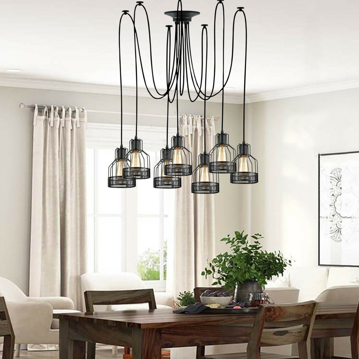 Spinnenlampe Pendelleuchte 2-flammig Schlafzimmer