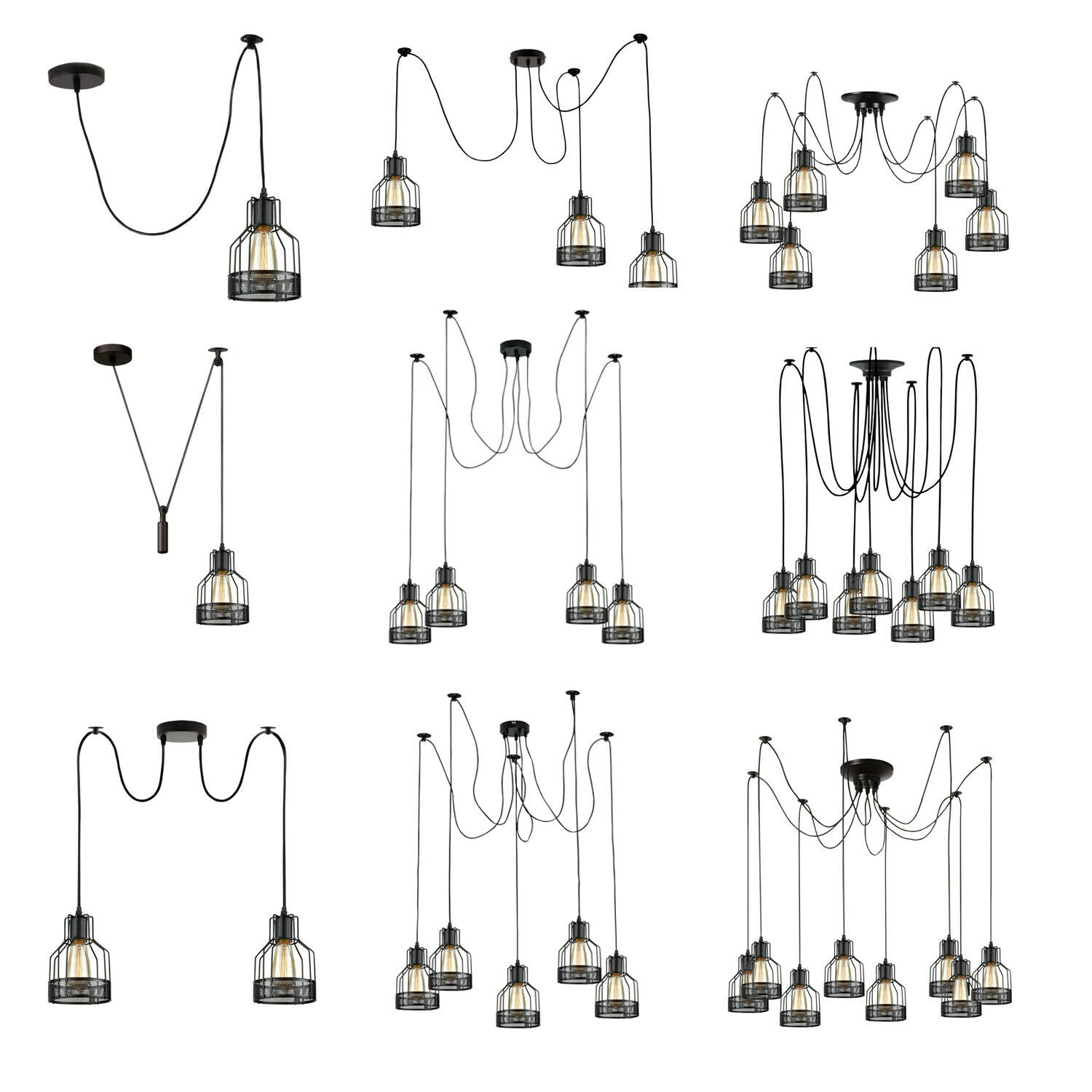 Hängelampe mit zwei Leuchtmitteln für das Schlafzimmer