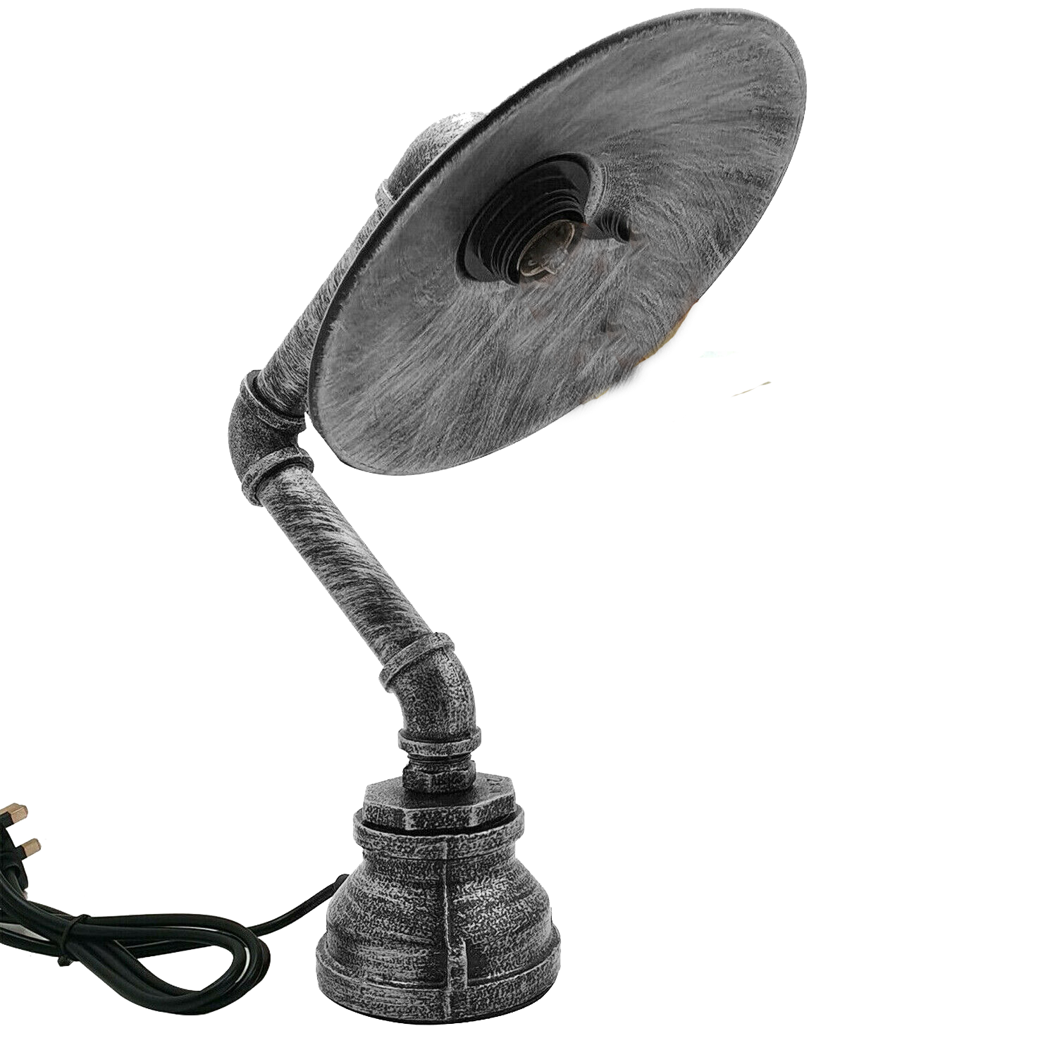 Moderne industrielle Retro-Stil-Stahlrohr-Schreibtisch-Tischlampe mit flachem Schirm LEDSone DE-3