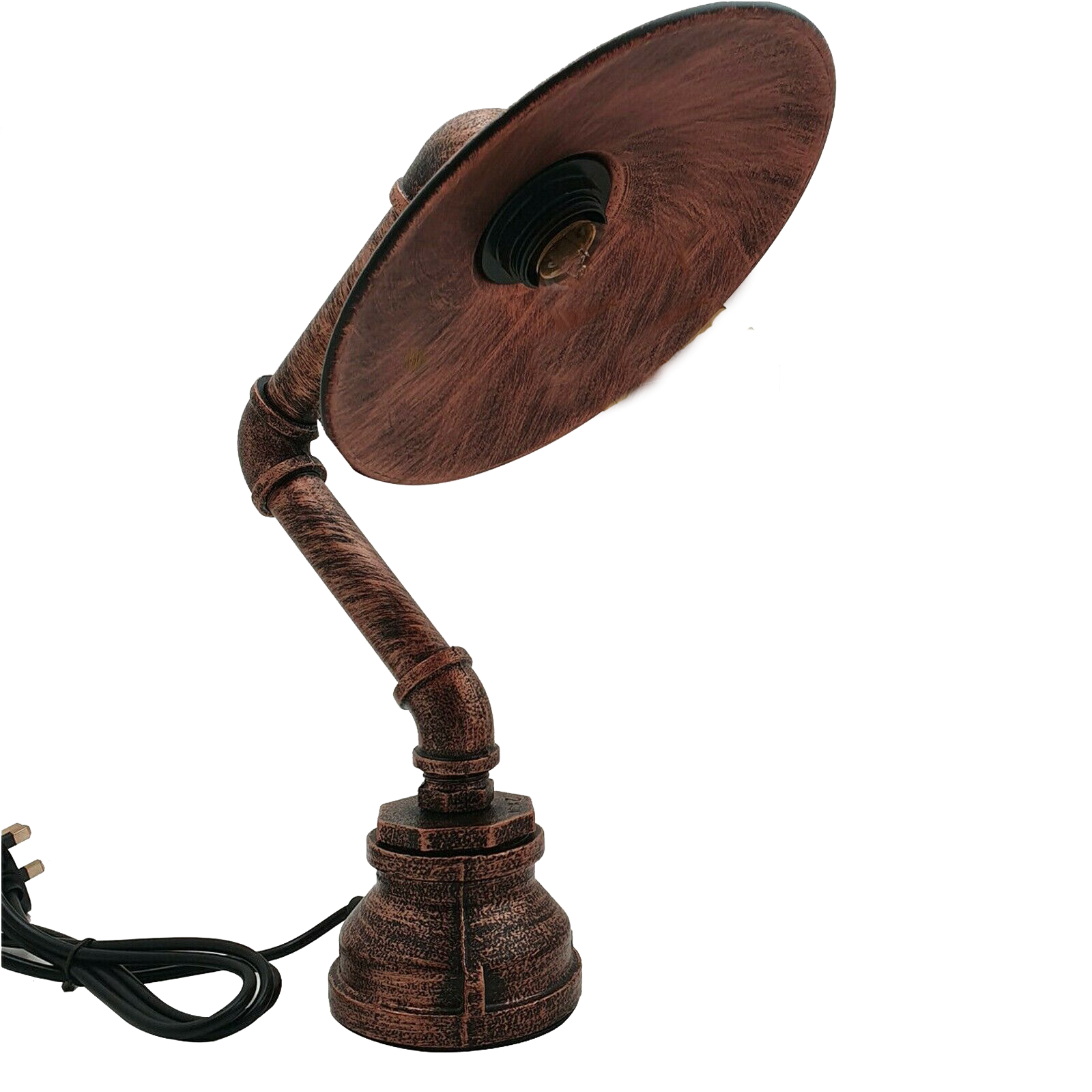 Moderne industrielle Retro-Stil-Stahlrohr-Schreibtisch-Tischlampe mit flachem Schirm LEDSone DE-8