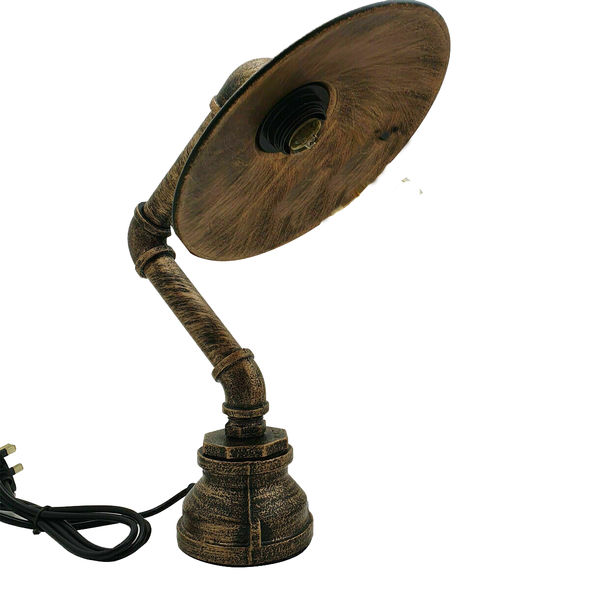 Moderne industrielle Retro-Stil-Stahlrohr-Schreibtisch-Tischlampe mit flachem Schirm LEDSone DE-10