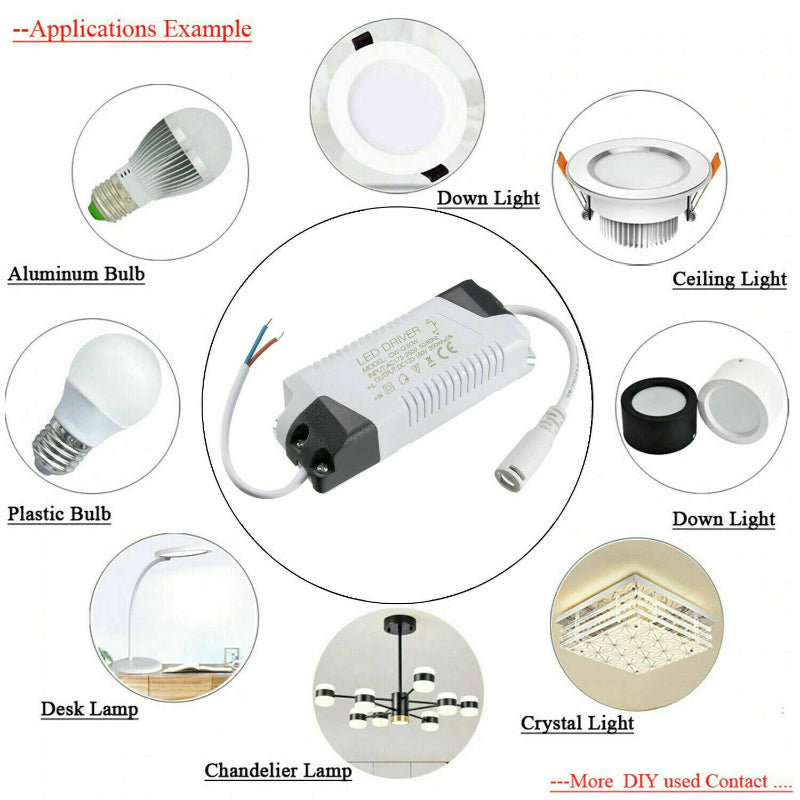 AC-DC Transformator LED-Treiber 3W 7W 12W 18W 25W 36W 50W 300mA Netzteil Transformator