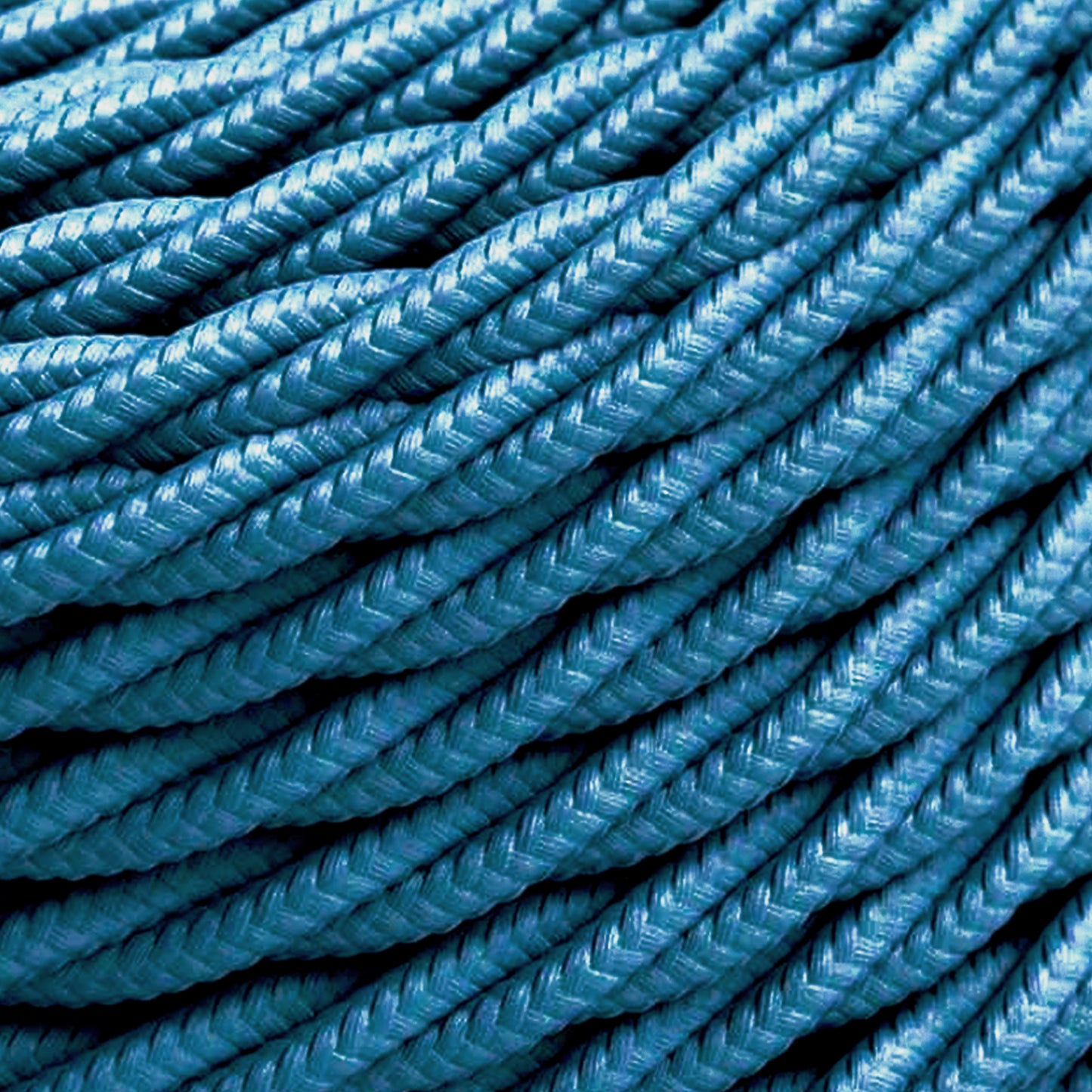 1m/5m/10m Stromkabel, Textilkabel Lampenkabel Stoffkabel 2x0.75mm², Geflochten, Blau~1171