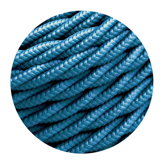 1m/5m/10m Stromkabel, Textilkabel Lampenkabel Stoffkabel 2x0.75mm², Geflochten, Blau~1171