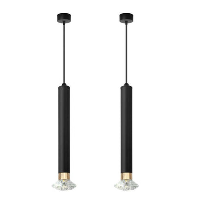 Moderne Pendelleuchten Schwarze LED Zylinder Langrohr  für Kücheninsel, Bar, Café~2631