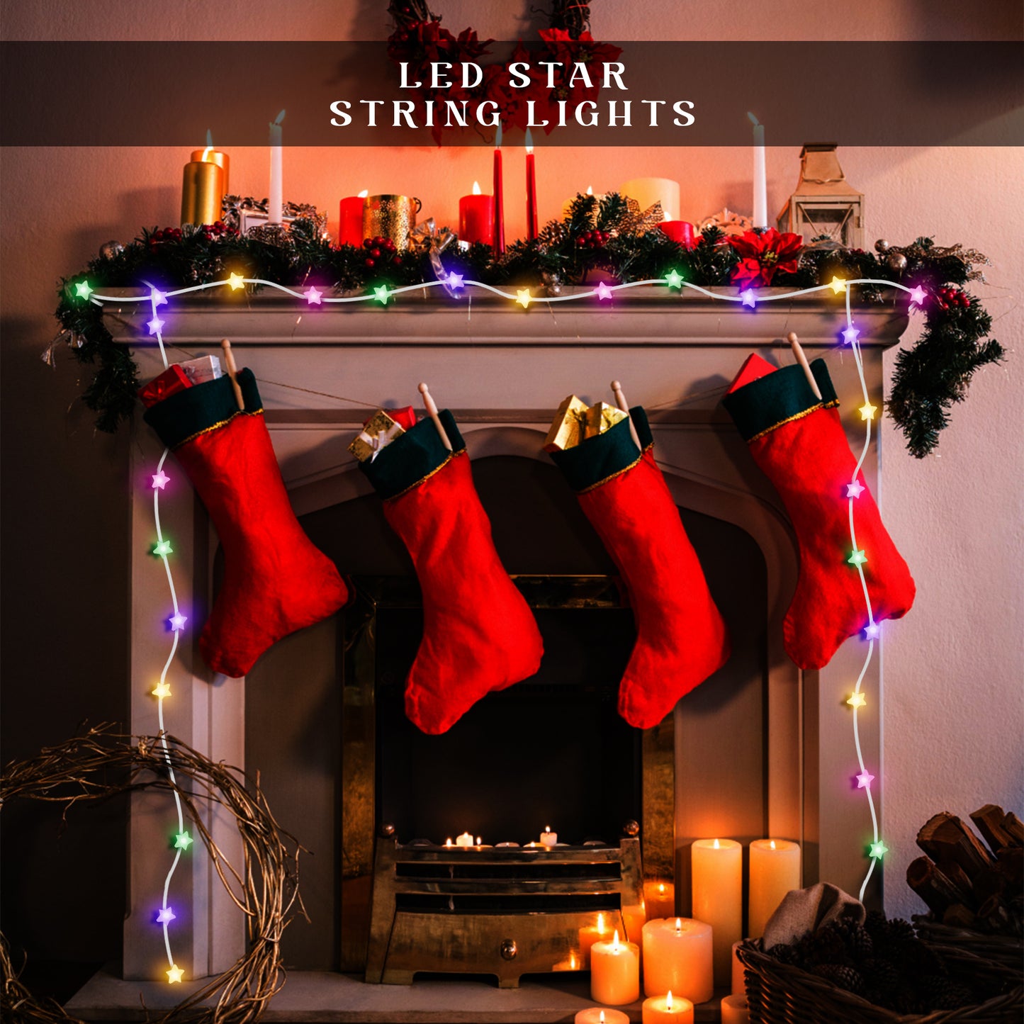 Weihnachten Neujahr Dekoration Outdoor/Indoor Weihnachtsbaum LED Lichterketten mit Fernbedienung Sternenfee dekorative LED Beleuchtung ~2805