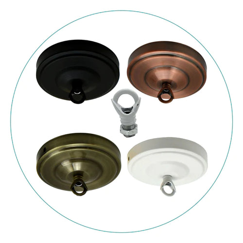 Industrielle loftsroset-krogplade-baldakinlamper ~ 1068